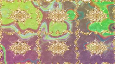 Tarafsız renklerde desen. Raster Golden Mehndi eskiz kalıbı. Kına dövmeli süs çiçekleri, altın çıkartmalar, mehndi ve yoga tasarımı, kartlar ve parmak izleri..