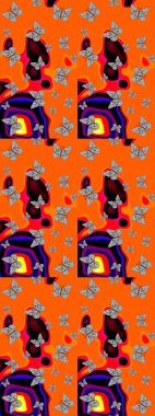 Güzel kelebek resimlerini renklendir. Kağıt, kumaş, ambalaj kağıdı ve duvar kağıdı tasarımı için güzel bir arka plan. Robot resim. Raster illüstrasyonu.