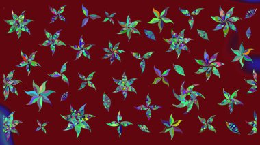 Çiçekli karalama şeklinde Raster çiçek deseni. Yumuşak, bahar çiçekli arka plan. Kırmızı renkte çiçekler.