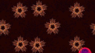 Kar taneleri koleksiyonu. Güzel bir kış süsü. Siyah, kahverengi ve kırmızı kar tanelerinden izole edilmiş. Raster illüstrasyonu.