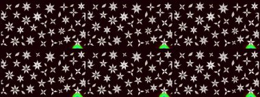 Patlayan çiçekler soyut olarak yerleştirilmiş. Raster deseni. Raster illüstrasyonu. Yumuşak, bahar çiçekleri siyah ve nötr renklerde.