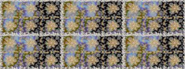 Gri ve nötr renklerde altın desenler ve altın elementler. Barok tarzında kusursuz bir doğulu süsü. Geleneksel klasik altın desen. Raster doğulu süsü.