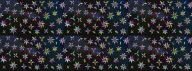 Şirin çiçek elementleri. Raster illüstrasyonu. Taslak desenli, modaya uygun kumaş deseni. Renkli Bahar Teması eskiz kalıbı. Düz Çiçek Elementleri Tasarımı.