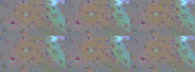 Raster illüstrasyonundaki çiçek desenli çizim. Suluboya tarzında gri ve bej renkte çiçekler.