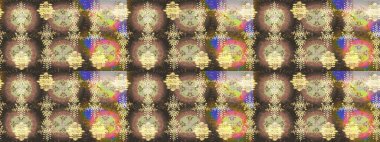 Kahverengi, bej ve nötr renklerde yaz çiçekleri. Çiçekli karalama şeklinde Raster çiçek deseni. Raster illüstrasyonu.