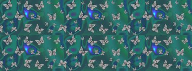 Renkli kelebeklerin eskiz geçmişi. Kumaş, kağıt, ambalaj kâğıdı ve duvar kağıdı tasarımı için güzel bir arka plan. Raster illüstrasyonu.