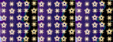 El çizimi çiçek çizimi deseni (fayans). Şirin çiçekli, desenli, mor renkli bir eskiz deseni. Tekstil için suluboya çizim deseni.