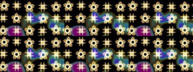 Raster Noel soyut renkli arka plan ve tatlı kar tanesi. Raster illüstrasyonu. Kar taneleriyle siyah ve sarı renkler.