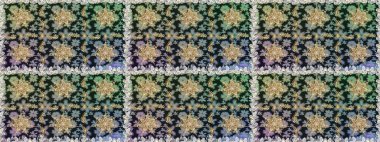 Raster Golden Mehndi kusursuz desen. Gri renkli desen. Kına dövmeli süs çiçekleri, altın çıkartmalar, mehndi ve yoga tasarımı, kartlar ve parmak izleri..