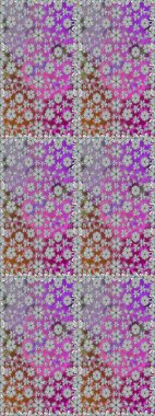 Renkli Bahar Temalı Kusursuz Arkaplan. Raster illüstrasyonu. Asya tekstil tarzında. Güzel kumaş deseni. Düz Çiçek Elementleri Tasarımı. Kusursuz çiçek deseni.