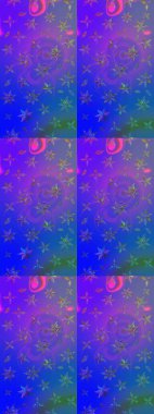 Motley illüstrasyonu. Küçük renkli çiçekler. Küçük çiçekte güzel bir desen. Moda baskıları için zarif bir şablon. Mor ve mavi çiçekli bahar çiçekleri.