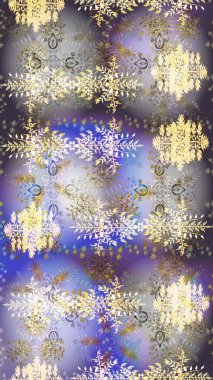 Yeni yıl kar tanesi. Tarafsız, gri ve mor renkler üzerine şirin soyut kar taneleri raster tasarımı. Düz kar karalama ikonları, kar taneleri silueti Noel afişi için, kartlar.