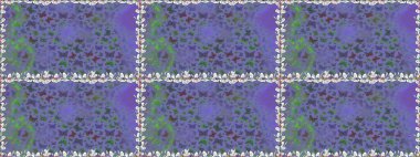Butterflies on violet and blue cute background. Suitable for paper, fabric, packaging. Raster. Seamless pattern.