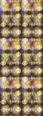 Kahverengi, bej ve nötr renklerde yaz çiçekleri. Çiçekli karalama şeklinde Raster çiçek deseni. Raster illüstrasyonu.