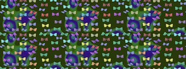 Şirin kelebeklerin güzel çizim şekli. Elle çizilmiş illüstrasyon. Moda Kumaşı Tasarımı. Yeşil ve mor renkli resimler. Raster..