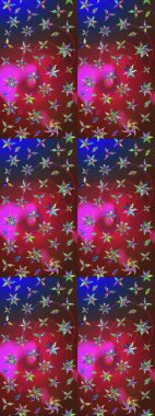 Kırmızı ve kahverengi renkler. Yaz çiçekleri teması. Klasik çiçekler. El çizimi, soyut ve süslü elementler. Suluboya resim taklit Raster illüstrasyonu.