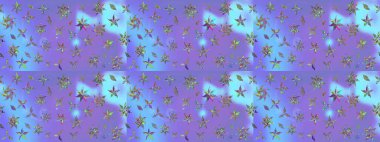 Raster Modaya uygun kumaş deseni. Renkli Bahar Teması eskiz kalıbı. Düz Çiçek Elementleri Tasarımı. Mor renkli şirin çiçek deseni.