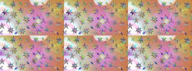 Çiçek desenli eskiz. Tarafsız ve pembe renklerde çiçekler. Renkli Bahar Teması eskiz kalıbı. Düz Çiçek Elementleri Tasarım Raster illüstrasyonu.