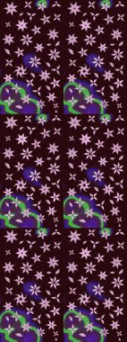 El çizimi. Suluboya çizimi. Kahverengi renkli çiçekler. Çiçekli çizim deseni.