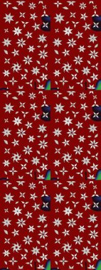 Raster. Kırmızı renkte güzel çiçekler, suluboya desenli eskiz deseni, duvar kağıdı, kart veya kumaş için fayanslı..