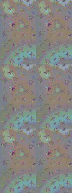 Gri ve bej renkli çiçekler. Raster illüstrasyonunda çiçek deseni çizimi.