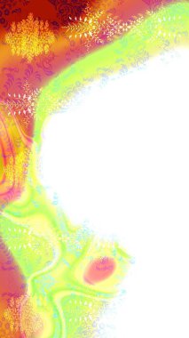 Güzel bir kış süsü. Kar taneleri koleksiyonu. Beyaz, yeşil ve sarı kar tanelerinden izole edilmiş. Raster illüstrasyonu.