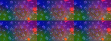 Raster illüstrasyonundaki çiçek desenli çizim. Mavi ve yeşil renkli çiçekler. Renkli Bahar Teması eskiz kalıbı. Düz Çiçek Elementleri Tasarımı.