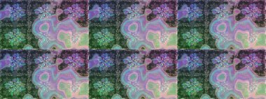 Düz Çiçek Elementleri Tasarımı. Renkli Bahar Temalı Kusursuz Arkaplan. Tarafsız ve mavi renkte çiçekler. Sevimli çiçek raster deseni.