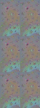 Güzel kumaş deseni. Bahar çiçekleriyle güzel bir çiçek deseni çizmişsin. Raster illüstrasyonu.