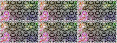 Ağaç dallı bahar çiçekleri ile desen, çiçek silueti ile gri renkler. Raster deseni.