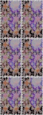 Sevimli çiçek raster deseni. Gri renkli çiçekler. Renkli Yaz Temalı Kusursuz Arkaplan. Düz Çiçek Elementleri Tasarımı.