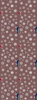 Çiçekli çiçek deseni, suluboya. Süslü kumaş deseni. Raster deseni.