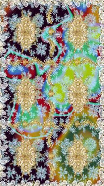 Tarafsız renklerde altın tekrarlayan elementlerle soyut arkaplan. Kusursuz oryantal klasik altın desen.