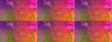 Çiçek deseni. Raster illüstrasyonu. Chichi 'nin kumaş kalıbını çiz. Renkli Bahar Teması eskiz kalıbı. Düz Çiçek Elementleri Tasarımı.