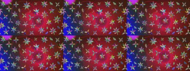 Çiçekli zambakların eskiz geçmişi. Parlak çiçekli kolaj çiçekleri kırmızı ve kahverengi. Çiçek tasarımı için inanılmaz kolaj cennet tarzı..