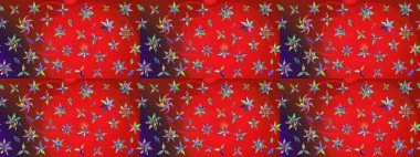 Kırmızı ve kahverengi renkte çiçekler. Küçük çiçekte sevimli çiçek deseni var..