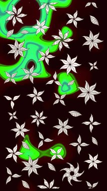 Raster illüstrasyonu. Eski usul küçük çiçekli şirin bir eskiz deseni. Moda arka planında parlak buketler. Kumaş, duvar kâğıdı ve kağıda yazdırmak için gelişen arkaplan.