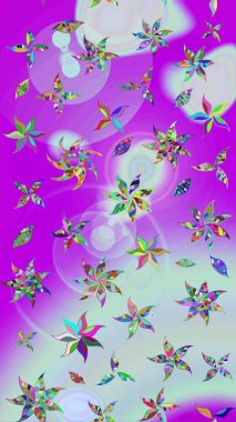 Çiçek arkaplan. Çiçek duvar kâğıdı. Tarafsız ve mor renkli şirin tekstil tarzında. Renkli çizim kalıbı. Raster illüstrasyonu.