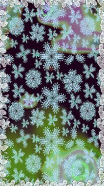 Raster illüstrasyonu. Tarafsız ve yeşil renklerde bahar çiçekleri. Raster çiçek desenli ve çiçekli..