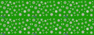 Tekstil ve kapak tasarımı için mükemmel. Elle çizilmiş sonbahar çiçeği deseni. Renkli yeşil ve nötr çizim kalıbı. Yeşil ve nötr renklerde çiçekler. Doodle tarzı.