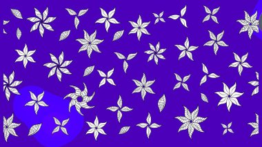 Çok renkli, zarif küçük çiçekler ve mor renkli komik böcekler, raster deseni, illüstrasyon..