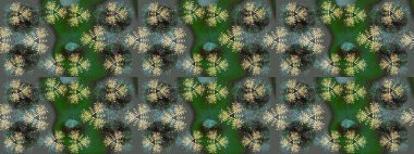 Kar taneleri izole edildi. Kar tanesi süsü Raster illüstrasyonu. Yeşil, gri ve nötr renklerde kar tanesi süsü. Güzel süs eşyası..