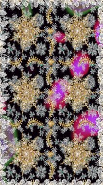 Gri renkli ve altın elementli altın desenli. Klasik klasik klasik arka plan. Kusursuz klasik raster altın desenli. Geleneksel oryantasyon süsü.