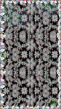 Kusursuz bir arka plan modeli. Yapraklı çiçekler ve kır renkli papatya çiçekleri. Raster - stok.