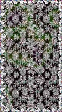 Gri renkte yaz çiçekleri. Çiçekli karalama şeklinde Raster çiçek deseni. Raster illüstrasyonu.