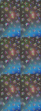 Eskiz Vintage Çiçek Deseni. Raster Kalça dokusu deseni.