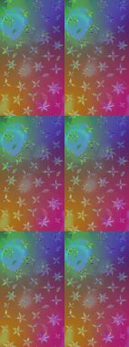 Raster illüstrasyonundaki çiçek desenli çizim. Düz Çiçek Elementleri Tasarımı. Kahverengi ve mor renkli çiçekler. Renkli Bahar Teması çizim şablonu.