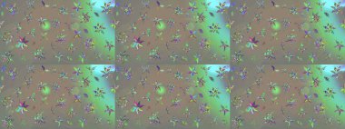 Patlayan çiçekler soyut olarak yerleştirilmiş. Raster deseni. Gri ve bej renklerde bahar çiçekleri. Raster illüstrasyonu.