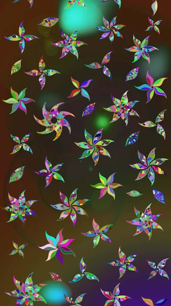 Raster çiçekli arka plan. Düz Çiçek Elementleri Tasarımı. Güzel kumaş deseni. Yazdır. Güzel eskiz şekli. Renkli Yaz Teması çizim şablonu.