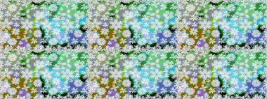 Tarafsız ve yeşil renklerde çiçekler. Raster illüstrasyonu. Kusursuz. Şirin çiçek elementleri..